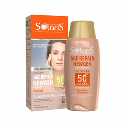 فلوئید ضد آفتاب آردن سولاریس مدل Agerepair Newgen SPF 50 رنگ بژ طبیعی حجم 75 میلی لیتر