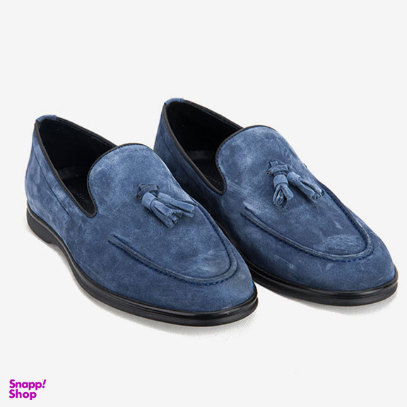 کفش راحتی مردانه چرم مشهد مدل j6222 رنگ سرمه ای