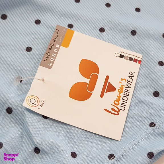 کراپ تاپ زنانه ماییلدا مدل پددار خال خالی کد 5301 -6853 رنگ آبی
