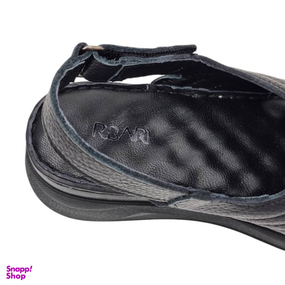 صندل طبی زنانه چرم ریباری مدل R70 رنگ مشکی