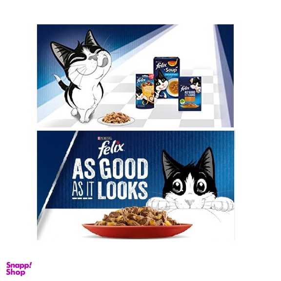 غذای پوچ گربه فلیکس مدل طعم بره وزن 85 گرم