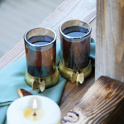 استکان و انگاره سالینو مدل کپ برنجی پروانه کد BP-5081