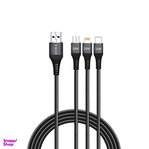 کابل تبدیل USB به MicroUSB/Type-C/Lightning آزرا مدل DC352 طول 1.2 متر