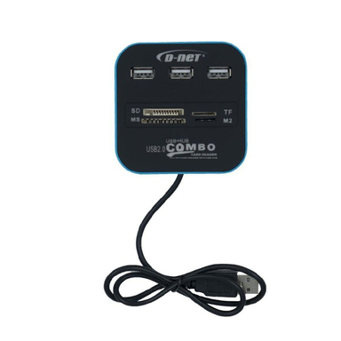 USB هاب و کارت خوان 7 پورت 2.0 USB کمبو دی نت مدل KOS-9018