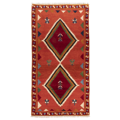 گبه دستباف کناره سی پرشیا کد 122594 سایز 2.02x1.05 متر