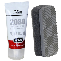 واکس کفش بی رنگ مرمر کد 2080 به همراه اسفنج و 6 ابر براق کننده و بوگیر کفش