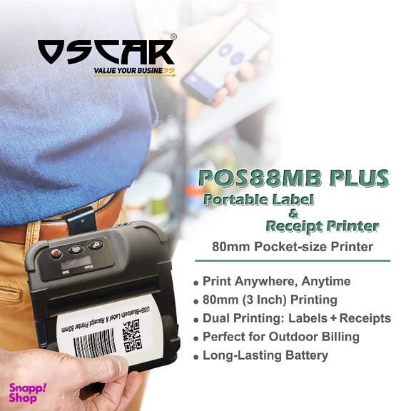 فیش و لیبل پرینتر قابل حمل اسکار مدل 88MB PLUS