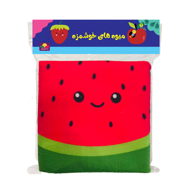 بازی آموزشی انتشارات ماه کوچولو مدل کتاب پارچه ای میوه های خوشمزه و صفحات خش خشی