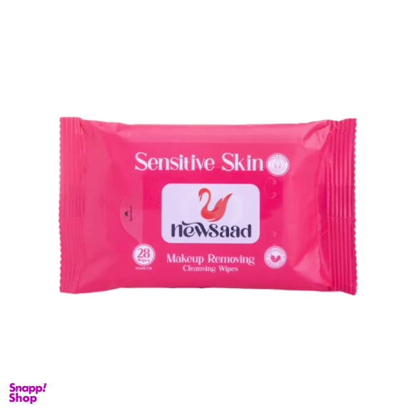 دستمال مرطوب نیوساد مدل Makeup Removing بسته ۲۸ عددی
