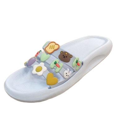 دمپایی دخترانه زیتون مدل کیوتی رنگ آبی روشن