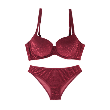 ست شورت و سوتین زنانه برتا مدل اسفنجی کد 6020KC رنگ زرشکی