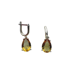 گوشواره نقره 925 عیار زنانه طرح اشک زرد کد EAR 001215