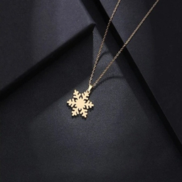 آویز گردنبند طلا 18 عیار زنانه وی وی گلد گالری طرح برف