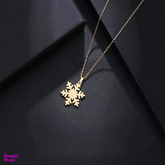 آویز گردنبند طلا 18 عیار زنانه وی وی گلد گالری طرح برف