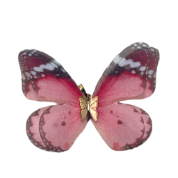 پلاک گردنبند طلا 18 عیار زنانه طرح پروانه صورتی