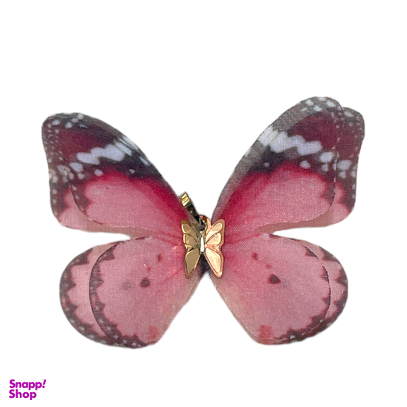 پلاک گردنبند طلا 18 عیار زنانه طرح پروانه صورتی