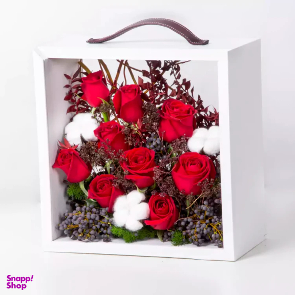 باکس گل طبیعی گل باختر مدل رز کد 19981