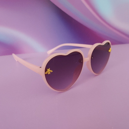 عینک آفتابی دخترانه مدل شاین دار طرح قلبی کد 2
