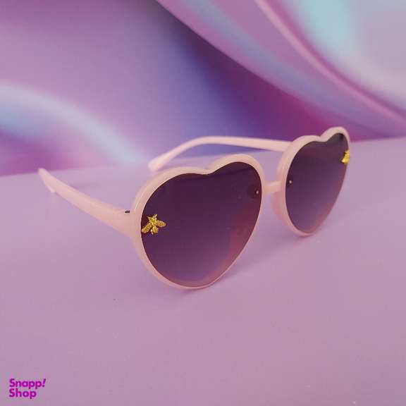 عینک آفتابی دخترانه مدل شاین دار طرح قلبی کد 2