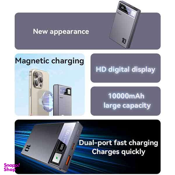 پاوربانک فست شارژ مگ سیف یسیدو مدل YESIDO YP61 15W ظرفیت 10000 میلی آمپر ساعت