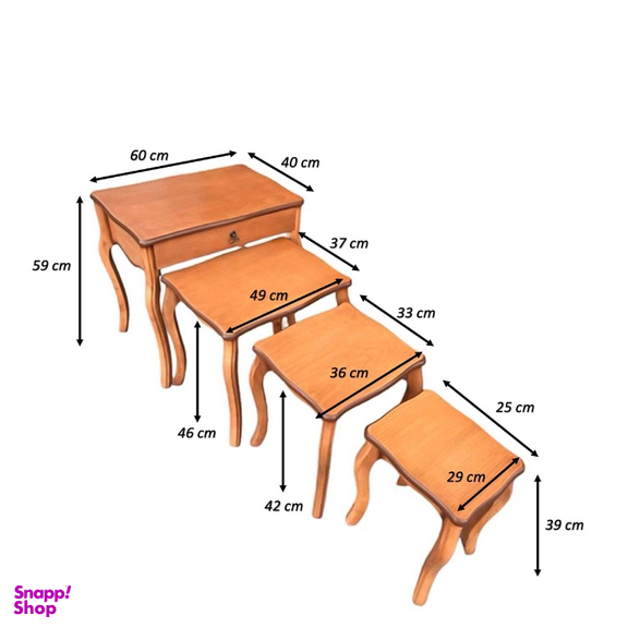 میز عسلی مدل F ساده مجموعه 4 عددی