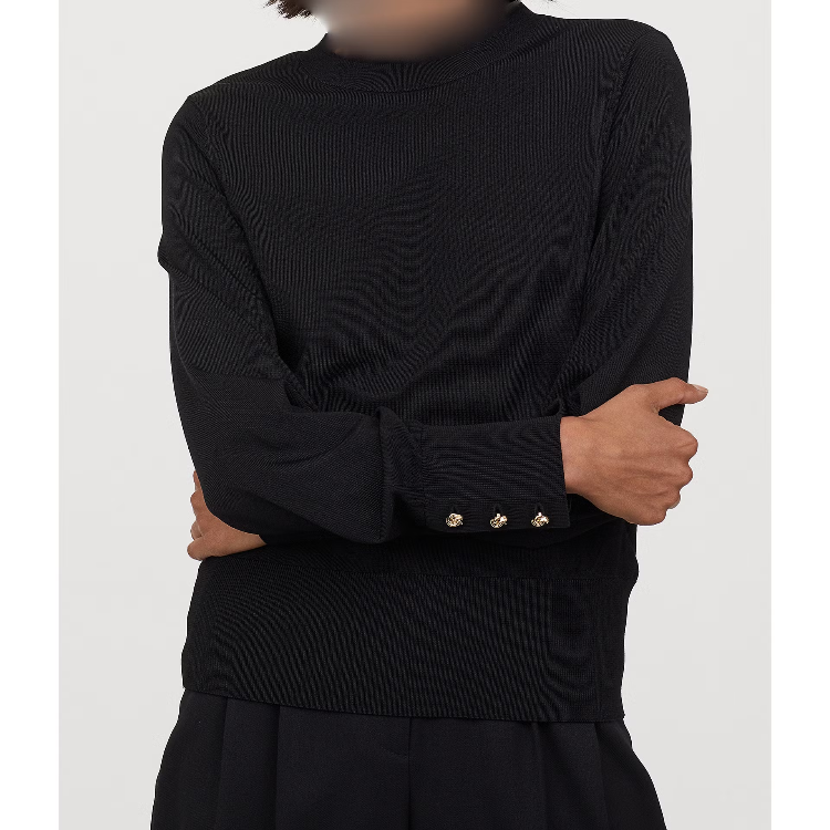 پلیور زنانه طرح اچ اند ام کد 0926745001 رنگ مشکی