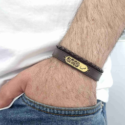 دستبند طلا 18 عیار مردانه لیردا مدل شعر حب مرا هزار امید است و هر هزار تویی p6780