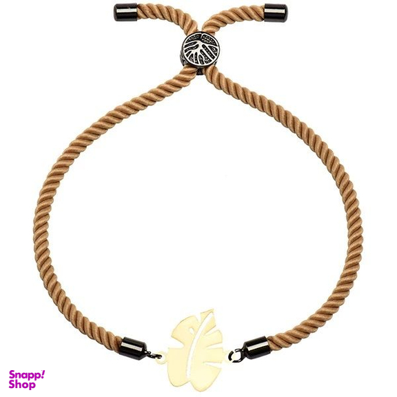 دستبند طلا 18 عیار دخترانه شمیم گلد گالری مدل برگ انجیر 607