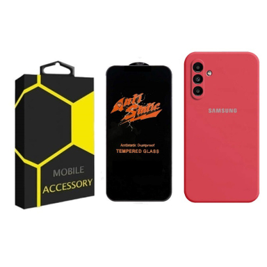 کاور سیلیکونی گوشی موبایل مناسب سامسونگ Galaxy A14 4G / 5G + محافظ صفحه نمایش Anti Static