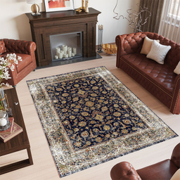 فرش ماشینی چاپی بدون تار و پور هانوکس مدل گلرخ کد HAM.971.1