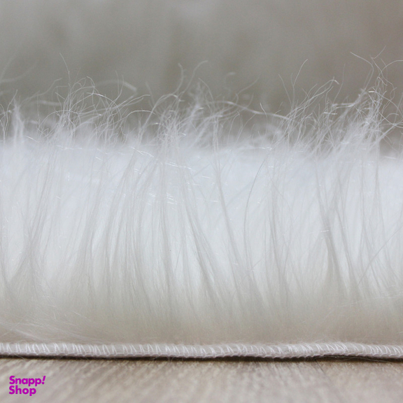 فرش ماشینی شاران هوم طرح خز پرز بلند مدل اسفنج دار زمینه سفید