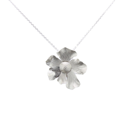 گردنبند زنانه مدل گل شقایق دست ساز مات کد 332 سایز متوسط