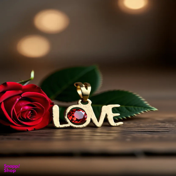 پلاک گردنبند طلا 18 عیار زنانه مدل Love کد S07