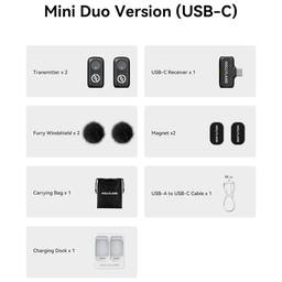 میکروفون بی‌ سیم دو کاربر هالی لند مدل Hollyland LARK A1 Mini Duo USB-C