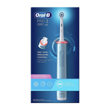 مسواک برقی اورال بی مدل PRO3 3000 Sensitive Clean رنگ آبی