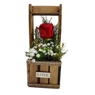 سبد گل طبیعی مدل رز کد 101