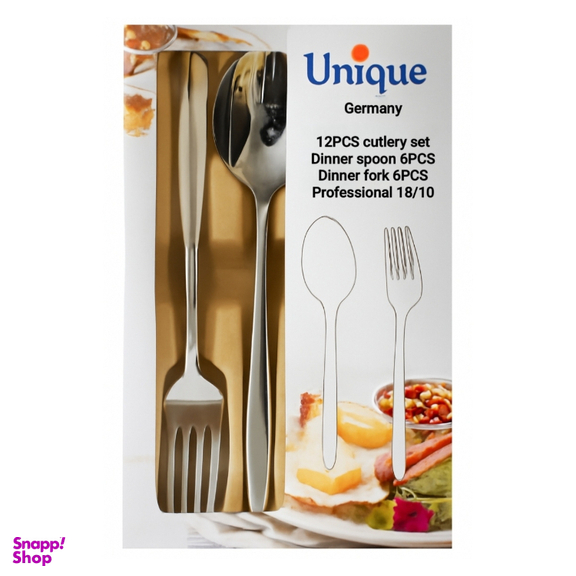 ست قاشق و چنگال 12 پارچه یونیک مدل مای 18/10 کد RAGA