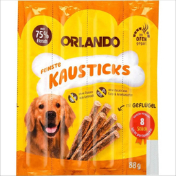 تشویقی مدادی سگ اورلاندو با طعم مرغ مدل Orlando Stick Poultry بسته 8 عددی