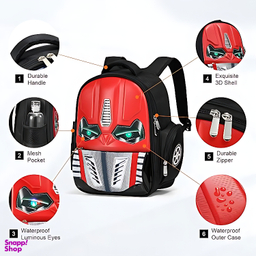 کوله پشتی پسرانه مدل چراغدار تبدیل شوندگان Transformers کد 1688