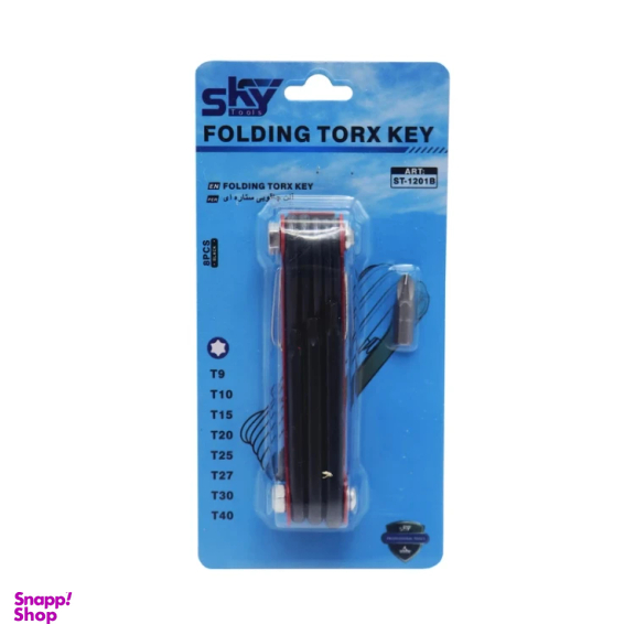 آچار آلن ستاره ای اسکای مدل چاقویی کد YP-ST-1201B مجموعه 8 عددی