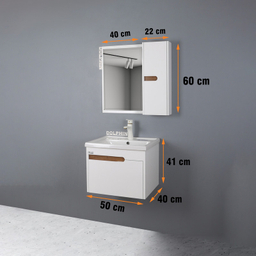 ست کابینت و روشویی دلفین مدل 1118-T به همراه آینه و باکس