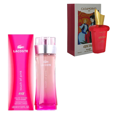 ادوپرفیوم زنانه نایس پاپت مدل Lacoste به همراه ادوپرفیوم زنانه اسکلاره مدل Casamorati Bouquet Ideale