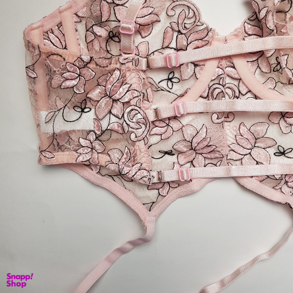 لباس خواب زنانه برتا مدل توری فنردار کد 2600EMP رنگ صورتی چرک