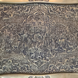 سینی قلمزنی برنجی طرح کاروان پادشاه کد T-1002