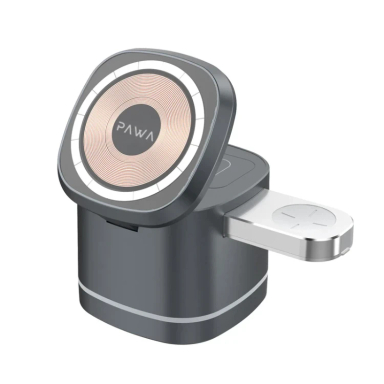 شارژر بی سیم سه کاره پاوا مدل PW-MG31IPWA Cube