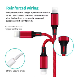 کابل تبدیل USB به Lightning/Type-C/MicroUSB لیتو مدل LD-49 طول 1 متر