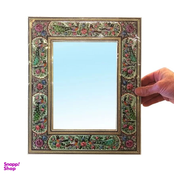 قاب آینه خاتم لوح هنر طرح گل و پرنده برجسته کد 1080