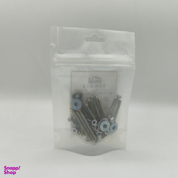 پیچ و مهره و واشر هامر مدل استوانه کد M4-40mm بسته 75 عددی