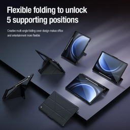 کیف کلاسوری نیلکین مدل Camshield Bumper Flip Folding مناسب تبلت سامسونگ Galaxy Tab S9 Fe Plus