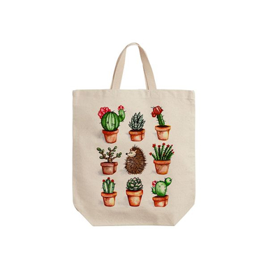 ساک خرید ترمه طراحان ایده مدل کاکتوس و جوجه تیغی کد cfp1529 - S